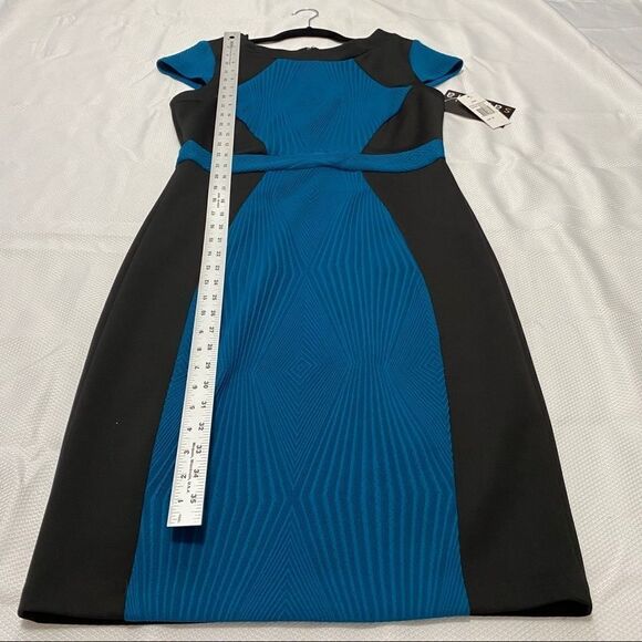 Sangria Black & Teal Color Block Bodycon Dress - Picture 6 of 9